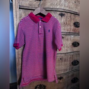 Ralph Lauren Kids Red and White Striped Polo